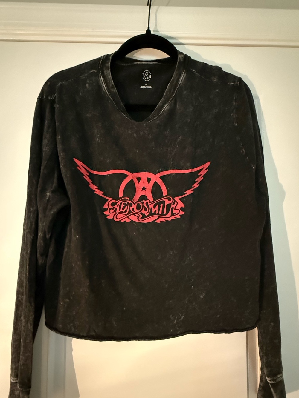 Treasure and Bond Vintage Black Long-Sleeve Graphic Top
